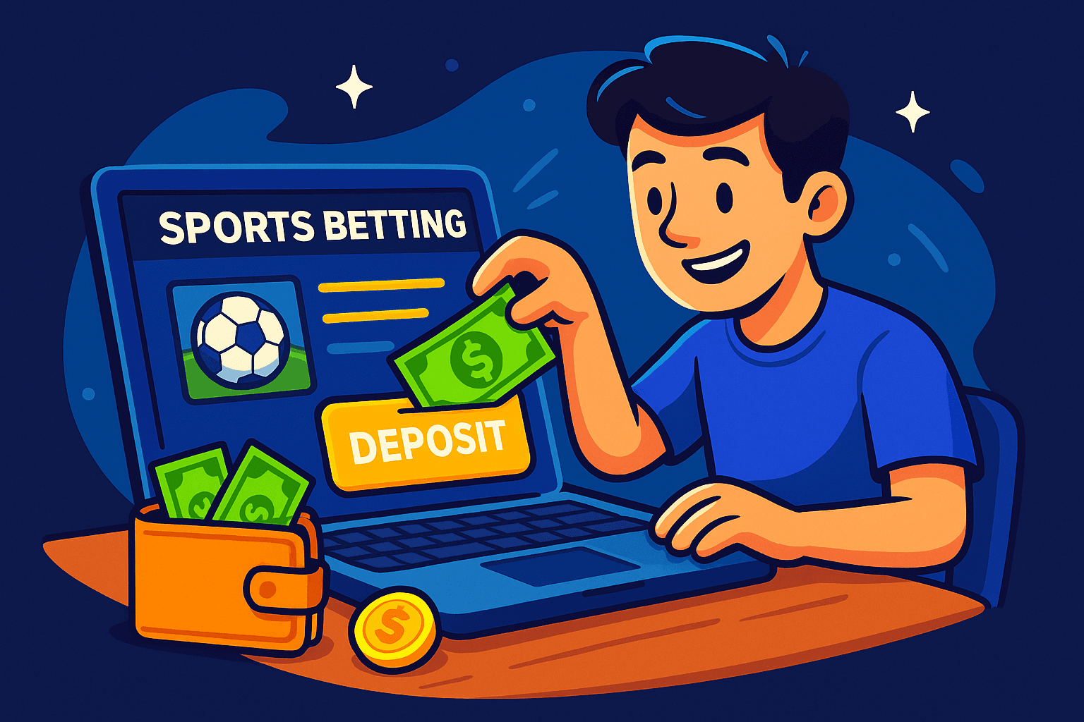 man making a deposit at a betting site